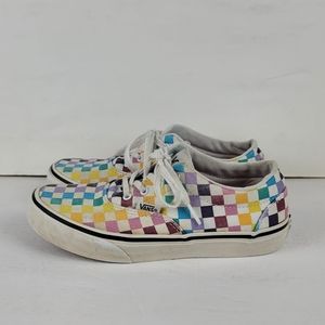 Vans Atwood Deluxe Sneakers Missy Sz 3 Rainbow Checker